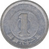 Монета. Япония. 1 йена 1986 год (61-й год эры Сёва). ав.