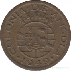 Монета. Ангола. 10 сентаво 1949 год. 300 лет революции 1648 года.