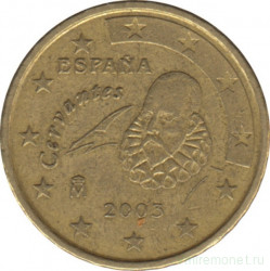 Монета. Испания. 10 центов 2003 год.