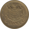 Монета. Монако. 2 франка 1945 год. рев.