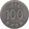 Монета. Южная Корея. 100 вон 1996 год. ав.
