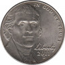  Монета. США. 5 центов 2011 год. Монетный двор P. ав.