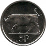 Реверс. Монета. Ирландия. 5 пенсов 2000 год.