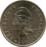 Монета. Новая Каледония. 100 франков 2013 год. ав.