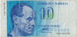 Банкнота. Финляндия. 10 марок 1986 год. Тип 113а (33-1).