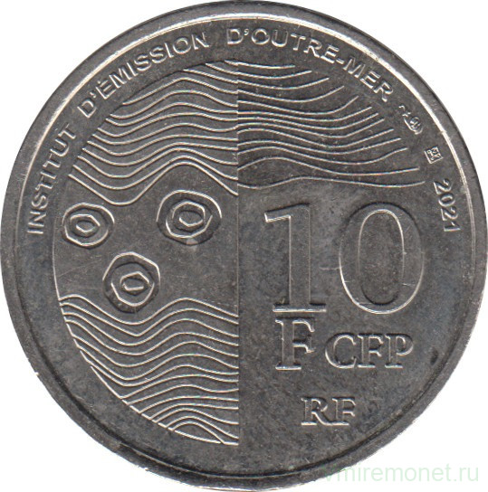 Монета. Французские тихоокеанские территории. 10 франков 2021 год.