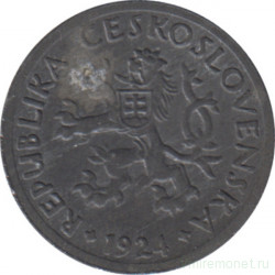 Монета. Чехословакия. 2 геллера 1924 год.