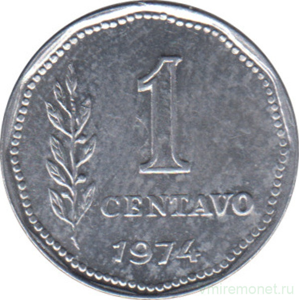Монета. Аргентина. 1 сентаво 1974 год.