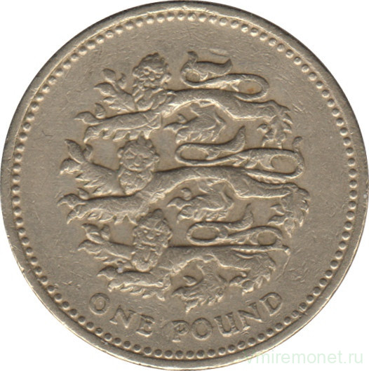Монета. Великобритания. 1 фунт 2002 год.