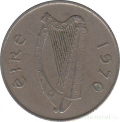 Монета. Ирландия. 5 пенсов 1970 год.