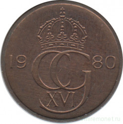Монета. Швеция. 5 эре 1980 год.
