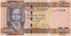Банкнота. Южный Судан. 25 фунтов 2011 год. Тип 8.