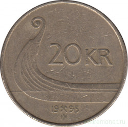Монета. Норвегия. 20 крон 1995 год.