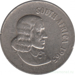 Монета. Южно-Африканская республика (ЮАР). 10 центов 1965 год. Аверс - "SOUTH AFRICA".