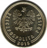 Монета. Польша. 5 грошей 2015 год. скан реверс
