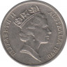 Монета. Австралия. 5 центов 1990 год. ав.