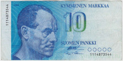Банкнота. Финляндия. 10 марок 1986 год. Тип 113а (34).