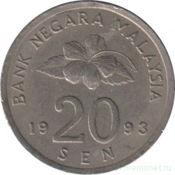 Монета. Малайзия. 20 сен 1993 год.