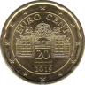 Монета. Австрия. 20 центов 2019 год. ав.