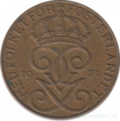 Монета. Швеция. 1 эре 1931 год.