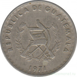 Монета. Гватемала. 10 сентаво 1971 год.