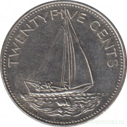 Монета. Багамские острова. 25 центов 1985 год.