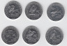 Монета. Бурунди. Набор из шести монет 5 франков 2014 год. Птицы Африки. ав.