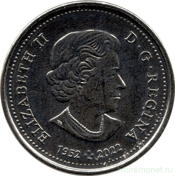 Монета. Канада. 50 центов 2023 год. 70 лет правления Елизаветы II.