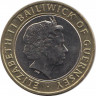 Монета. Великобритания. Гернси. 2 фунта 1998 год.
