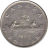 Монета. Канада. 1 доллар 1954 год. ав.