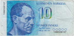 Банкнота. Финляндия. 10 марок 1986 год. Тип 113а (25).