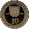 Монета. Литва. 10 литов 1998 год. Вильнюс. рев