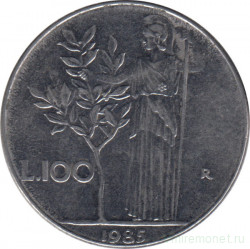 Монета. Италия. 100 лир 1985 год.