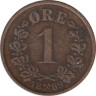 Монета. Норвегия. 1 эре 1889 год. ав.