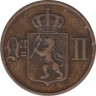 Монета. Норвегия. 1 эре 1889 год. рев.