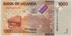 Банкнота. Уганда. 1000 шиллингов 2021 год. Тип 49.