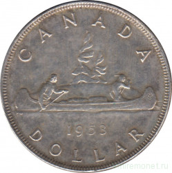 Монета. Канада. 1 доллар 1953 год.