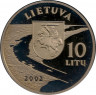 Монета. Литва. 10 литов 2002 год. Клайпеда. рев