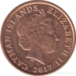 Монета. Каймановы острова. 1 цент 2017 год.