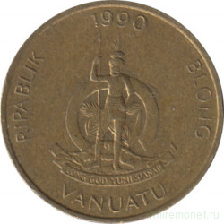Монета. Вануату. 1 вату 1990 год.