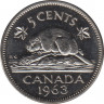 Монета. Канада. 5 центов 1963 год. ав.