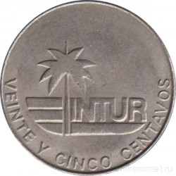 Монета. Куба. 25 сентаво 1981 год . Интурист.  Без цифрового номинала.