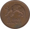Монета. Замбия. 1 нгве 1982 год. рев.