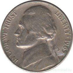 Монета. США. 5 центов 1965 год.