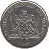 Монета. Тринидад и Тобаго. 25 центов 2008 год. ав.