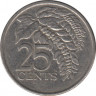 Монета. Тринидад и Тобаго. 25 центов 2008 год. рев.
