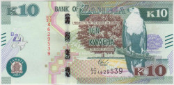 Банкнота. Замбия. 10 квач 2022 год. Тип 58.