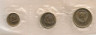 Монета. СССР. Часть официального, годового набора, из трех монет 1, 2 и 3 копейки 1969 год. рев