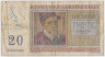 Банкнота. Бельгия. 20 франков 1956 год. Тип 132b. рев.