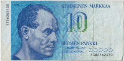 Банкнота. Финляндия. 10 марок 1986 год. Тип 113а (37).